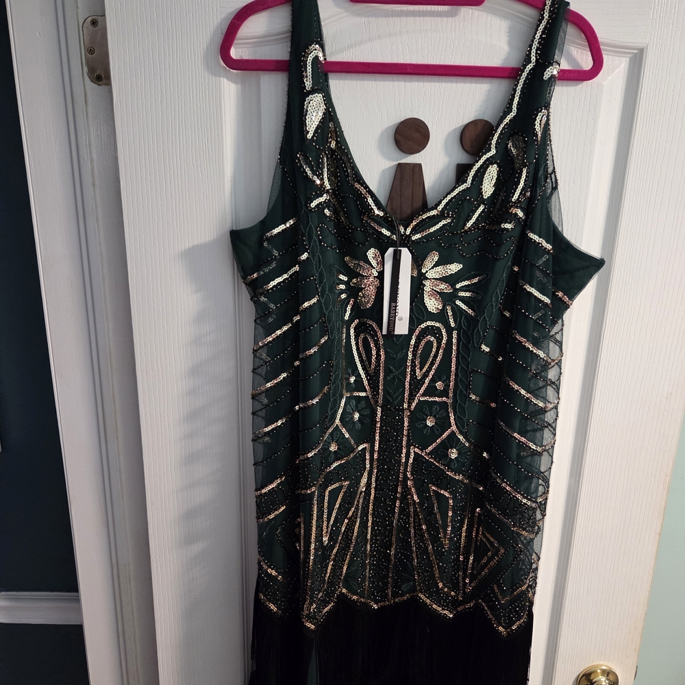 NWT BABEYOND Women's Flapper 1920s Beaded Fringed Dress- 5XL- READ DESCRIPTION - Picture 8 of 10